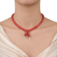 Natural Coral Gemstone Necklace | 5mm Smooth Round Beads 13.5