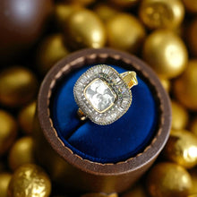14K Yellow Gold Three-Layered Diamond Polki Ring – Statement Polki Jewelry with Tiered Finish