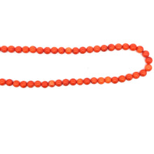 Natural Coral Plain 6mm Ball Semiprecious Necklace