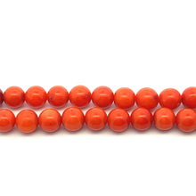 Natural Coral Plain 6mm Ball Semiprecious Necklace