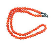 Natural Coral Plain 6mm Ball Semiprecious Necklace