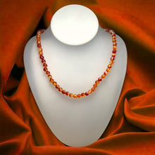 Natural Carnelian Plain 6mm Ball Semiprecious Necklace