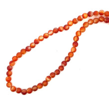 Natural Carnelian Plain 6mm Ball Semiprecious Necklace