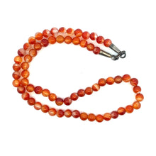 Natural Carnelian Plain 6mm Ball Semiprecious Necklace