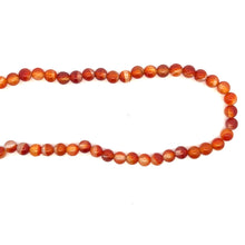 Natural Carnelian Plain 6mm Ball Semiprecious Necklace