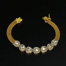 18K Yellow Gold Diamond Polki Bracelet – Elegant Piece Reflecting Indian Jewelry Traditions