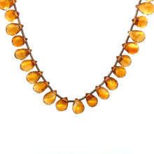 Natural Handmade Necklace Citrine Gemstone Faceted Dew Drop Jewelry