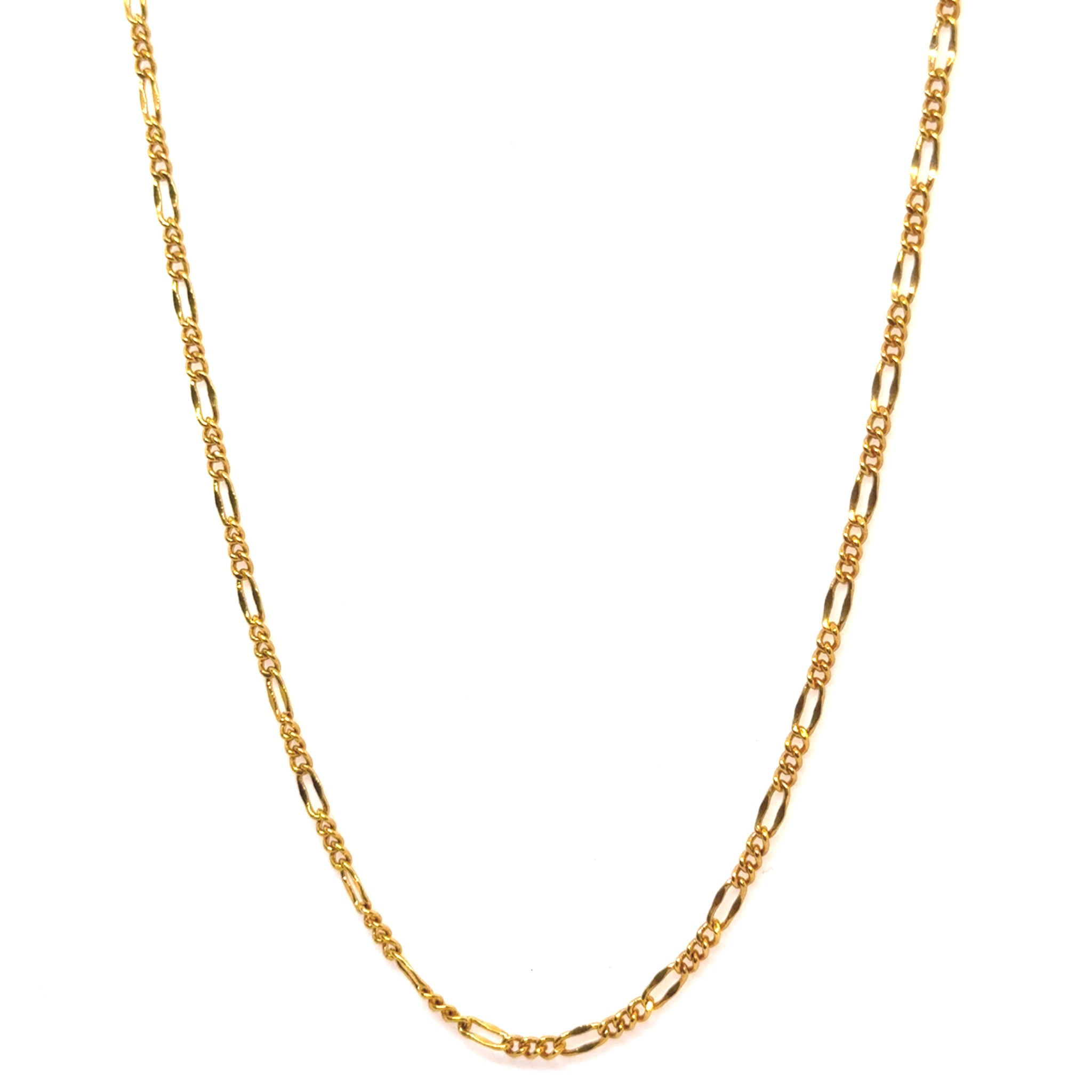 Micron Gold Plated Figaro Chain Necklace Jewelry