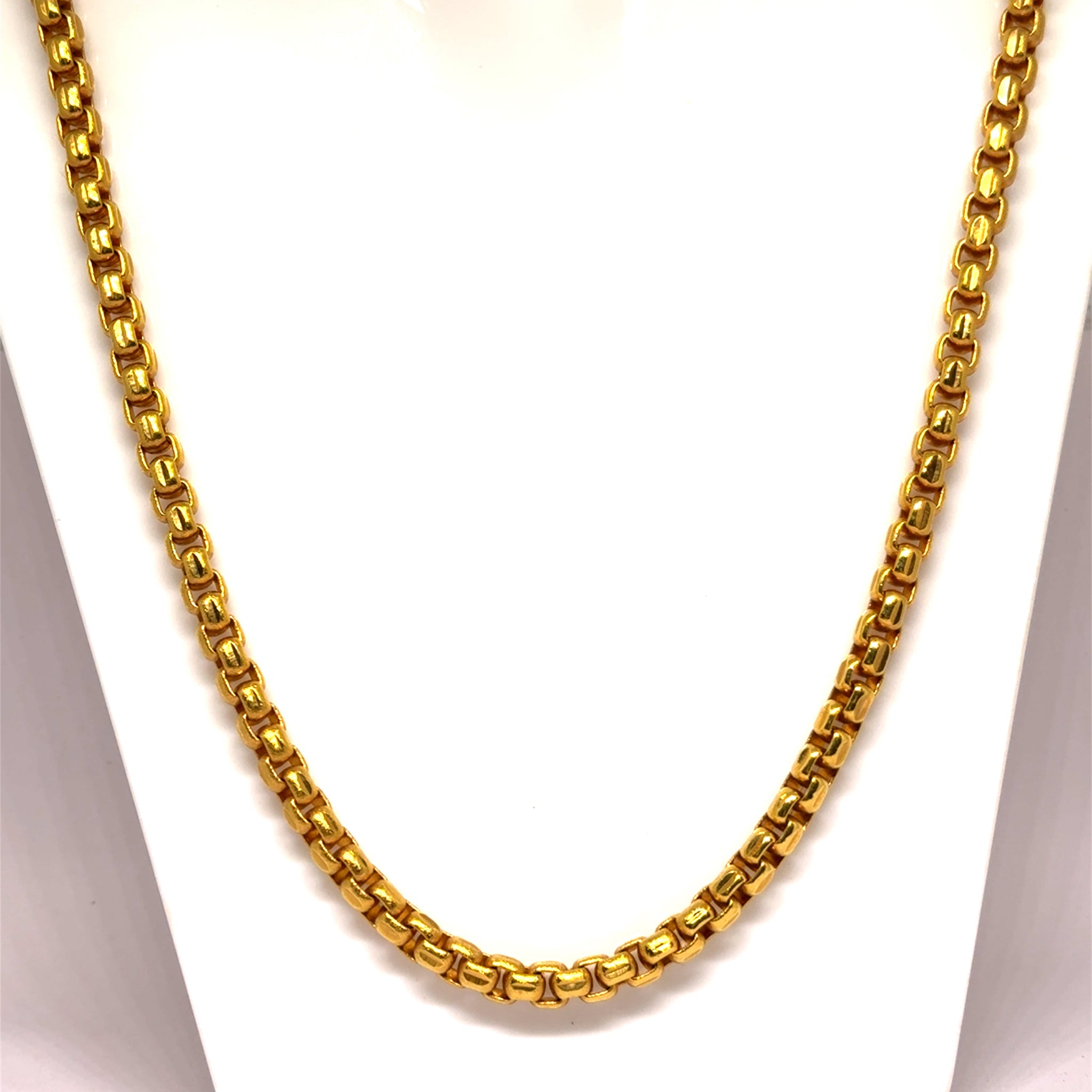 Micron Plated Gold Jewelry Necklace Box Chain Jewelry