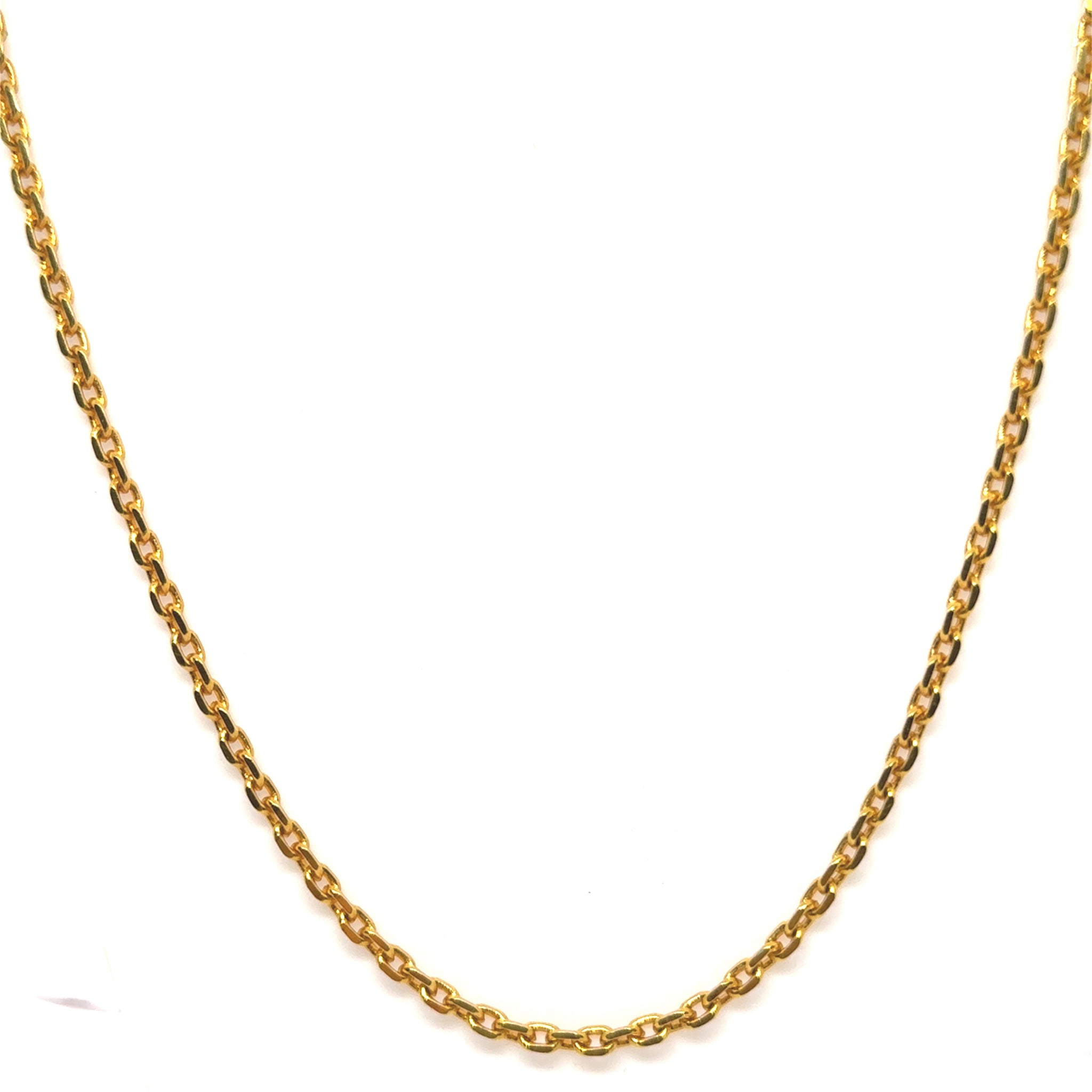 Micron Gold Plated Cable Chain Classic Necklace Jewelry