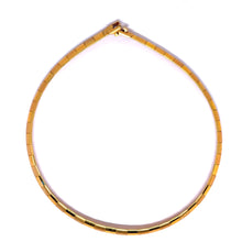 Gold Plated Classic Matte and Shiny Square Linked Choker Jewelry