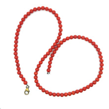 Natural Coral Plain Ball 5mm Semiprecious Necklace