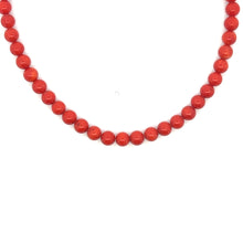 Natural Coral Plain Ball 5mm Semiprecious Necklace