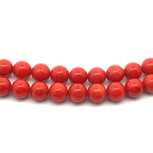 Natural Coral Plain Ball 5mm Semiprecious Necklace