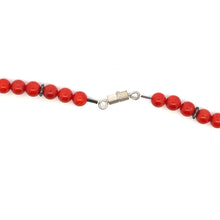 Natural Orange Coral Plain Ball Semiprecious Necklace