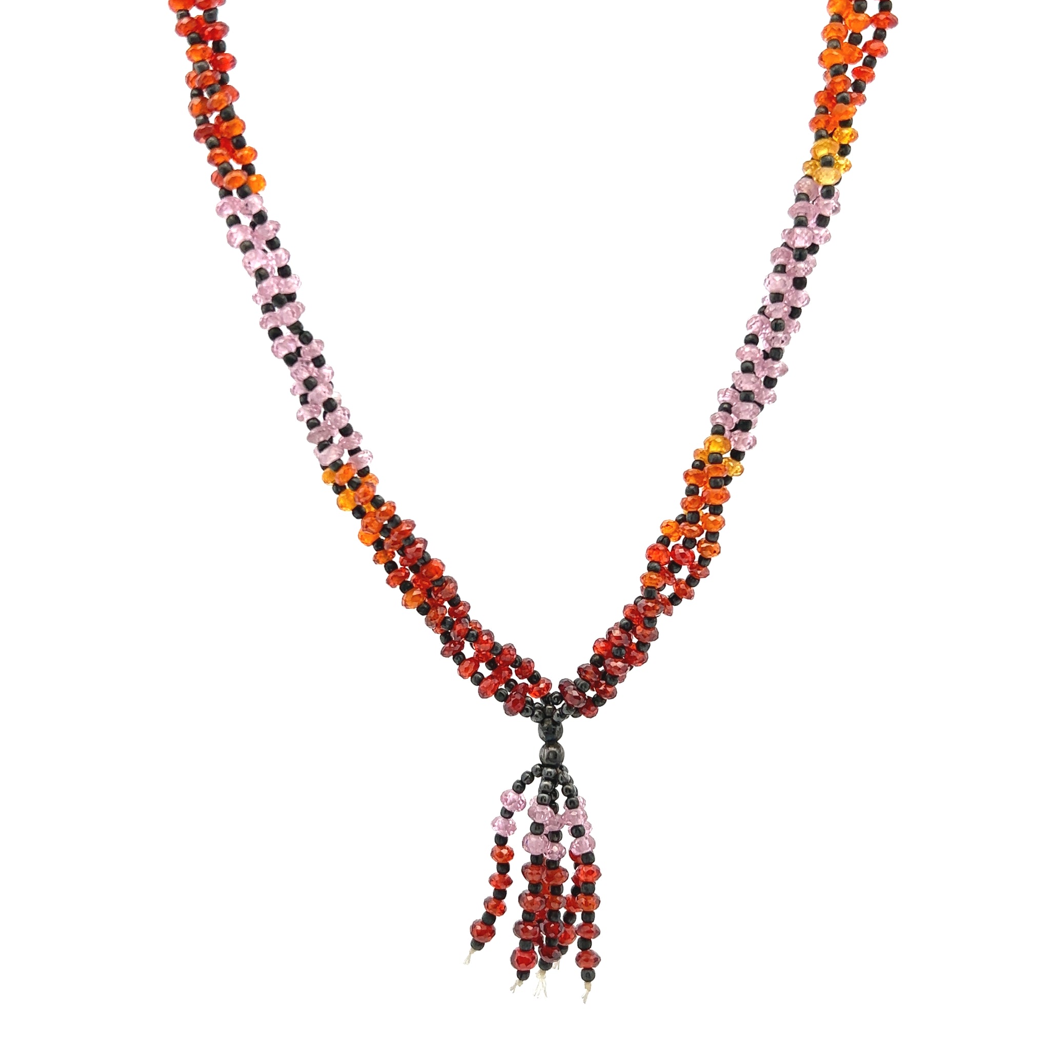 Lustrous Multi Colored Cubic Zirconia Beads Necklace 