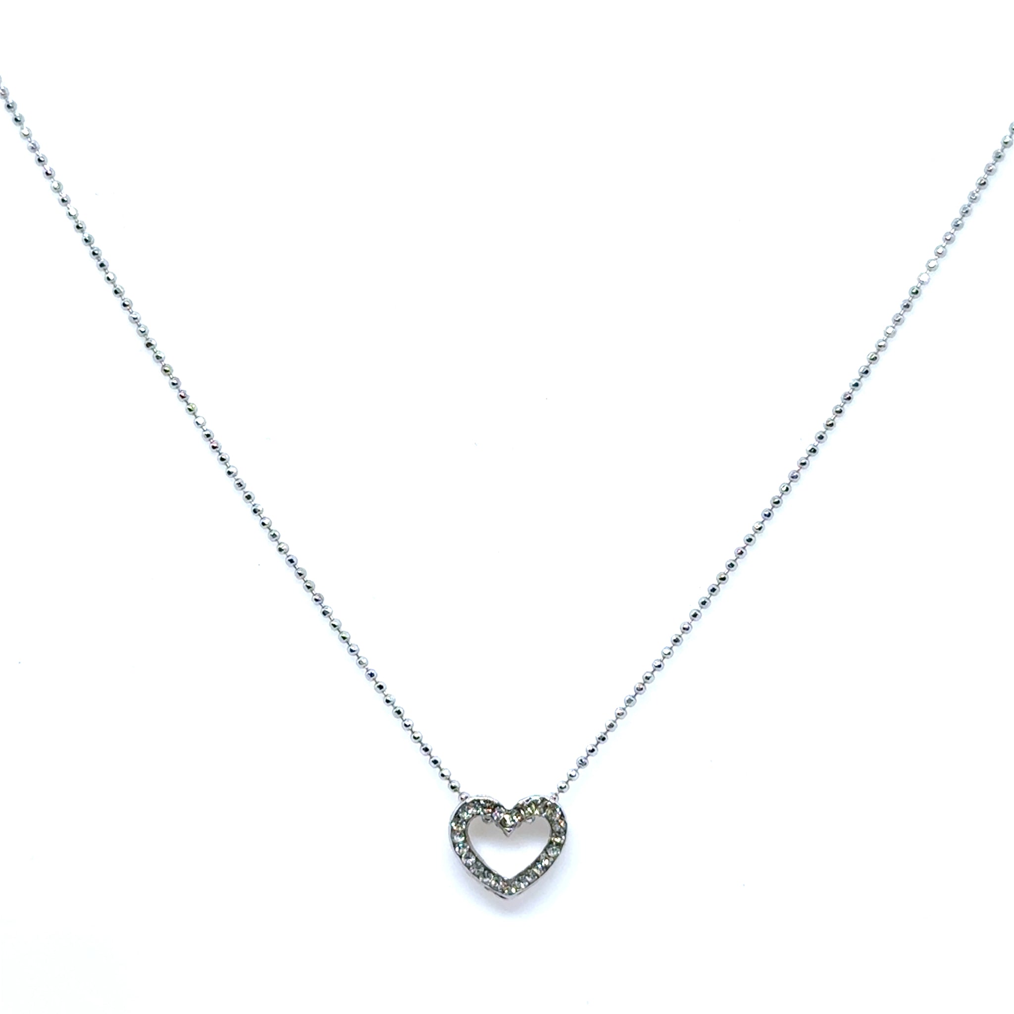 Classic Heart Pendant Necklace Classic White Stone – Elegant Everyday Fashion Jewelry