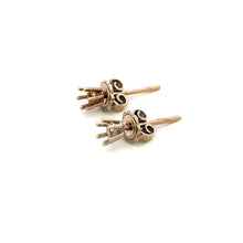 18K Yellow Gold Stud Earring Mounting