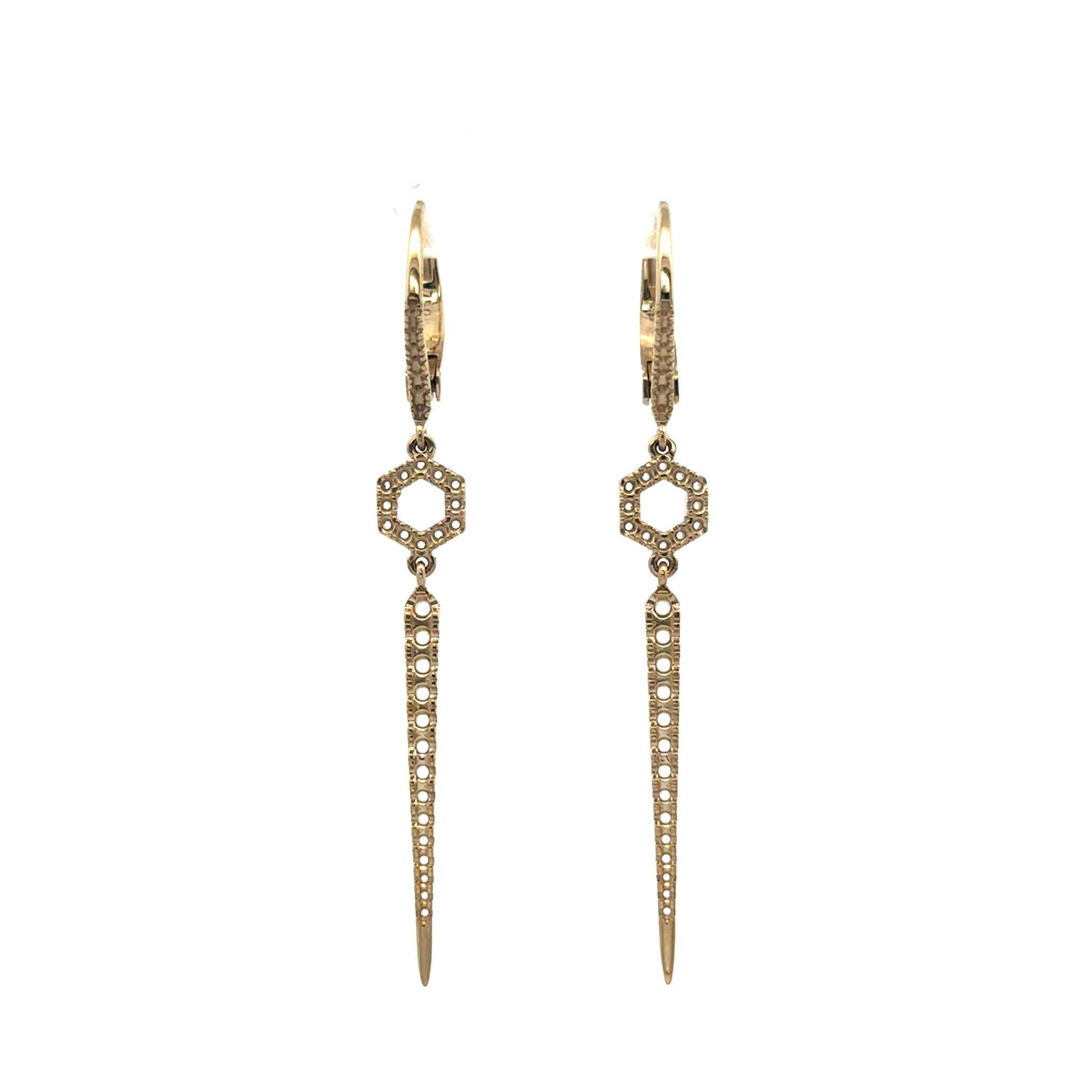 18K Yellow Gold Dangle Earring Mounting