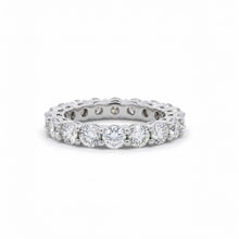 18K White Gold Natural Diamond Eternity Ring | Classic Stackable Wedding Band | Timeless Elegance