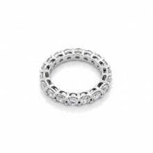 18K White Gold Natural Diamond Eternity Ring | Classic Stackable Wedding Band | Timeless Elegance