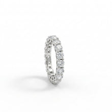 18K White Gold Natural Diamond Eternity Ring | Classic Stackable Wedding Band | Timeless Elegance
