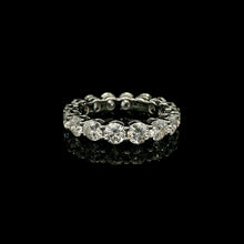 18K White Gold Natural Round Diamond Full Eternity Band Ring | Classic Wedding Anniversary Jewelry