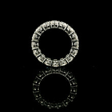 18K White Gold Natural Round Diamond Full Eternity Band Ring | Classic Wedding Anniversary Jewelry