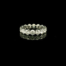 18K White Gold Natural Round Diamond Full Eternity Band Ring | Classic Wedding Anniversary Jewelry