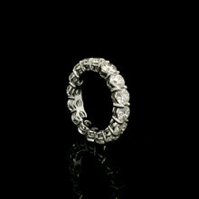 18K White Gold Natural Round Diamond Full Eternity Band Ring | Classic Wedding Anniversary Jewelry