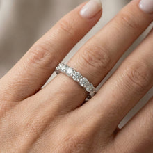 18K White Gold Natural Round Diamond Full Eternity Ring | 2.6mm Stackable Wedding Band