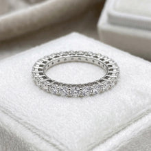 18K White Gold Natural Round Diamond Full Eternity Ring | 2.6mm Stackable Wedding Band