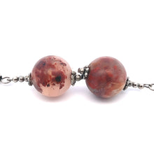 Brown Jasper 12mm Ball Plain Dangle Gemstone Earrings