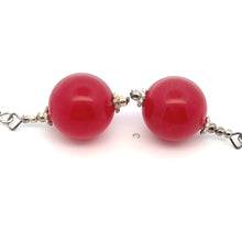 Jade Red 14mm Ball Plain Dangle Gemstone Earrings