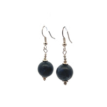 Deep Blue Sodalite 12mm Ball Plain Dangle Gemstone Earrings