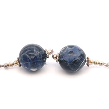 Blue Sodalite 12mm Ball Plain Dangle Gemstone Earrings