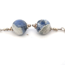 Blue White Sodalite 12mm Ball Plain Dangle Gemstone Earrings