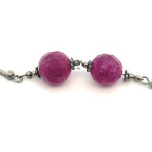 Purple Jade 12mm Ball Facet Dangle Gemstone Earrings