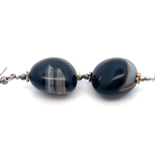 Black Chalcedony 18x17x12mm Tumble Plain Dangle Gemstone Earrings