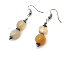 Yellow Chalcedony 10mm Tumble Plain Dangle Gemstone Earrings