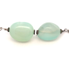 Green Chalcedony 24x18x15mm Tumble Plain Dangle Gemstone Earrings