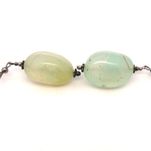 Green Chalcedony 24x18x15mm Tumble Plain Dangle Gemstone Earrings