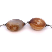 Brown Chalcedony 21x19x13mm Tumble Plain Dangle Gemstone Earrings