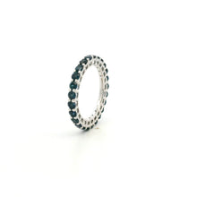 18K White Gold Natural Round Blue Sapphire 2.5mm Full Eternity Ring | Timeless Heirloom Jewelry