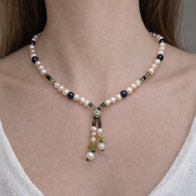 Natural Multi Tourmaline Pearl Peridot Citrine Handmade Necklace