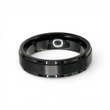 Tungsten Ring Center Raised Black Brushed Matte Finish Band