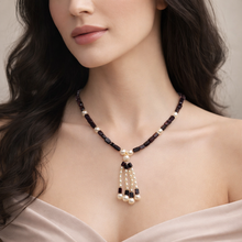 Natural Garnet Chobra & Pearl Plain Gemstone Necklace