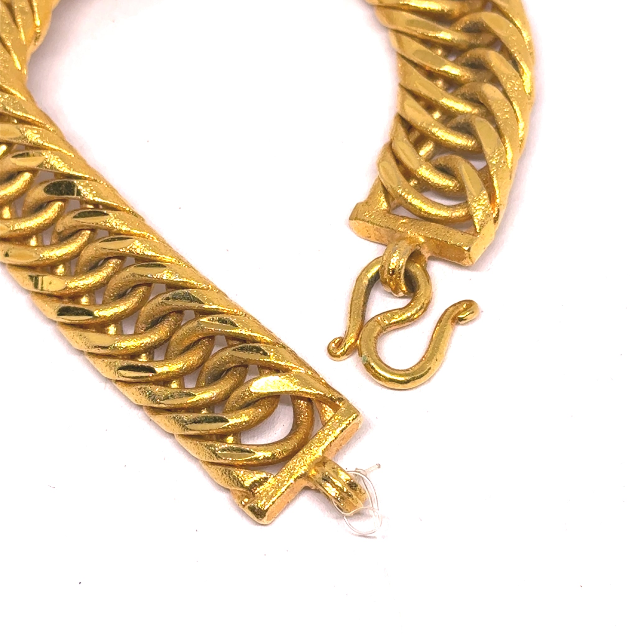 Yellow Gold Plated Rope Bracelet – Twisted Loop Chain in Bold Statement Design