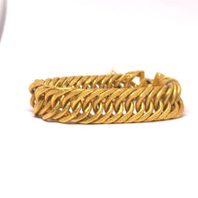 Yellow Gold Plated Rope Bracelet – Twisted Loop Chain in Bold Statement Design