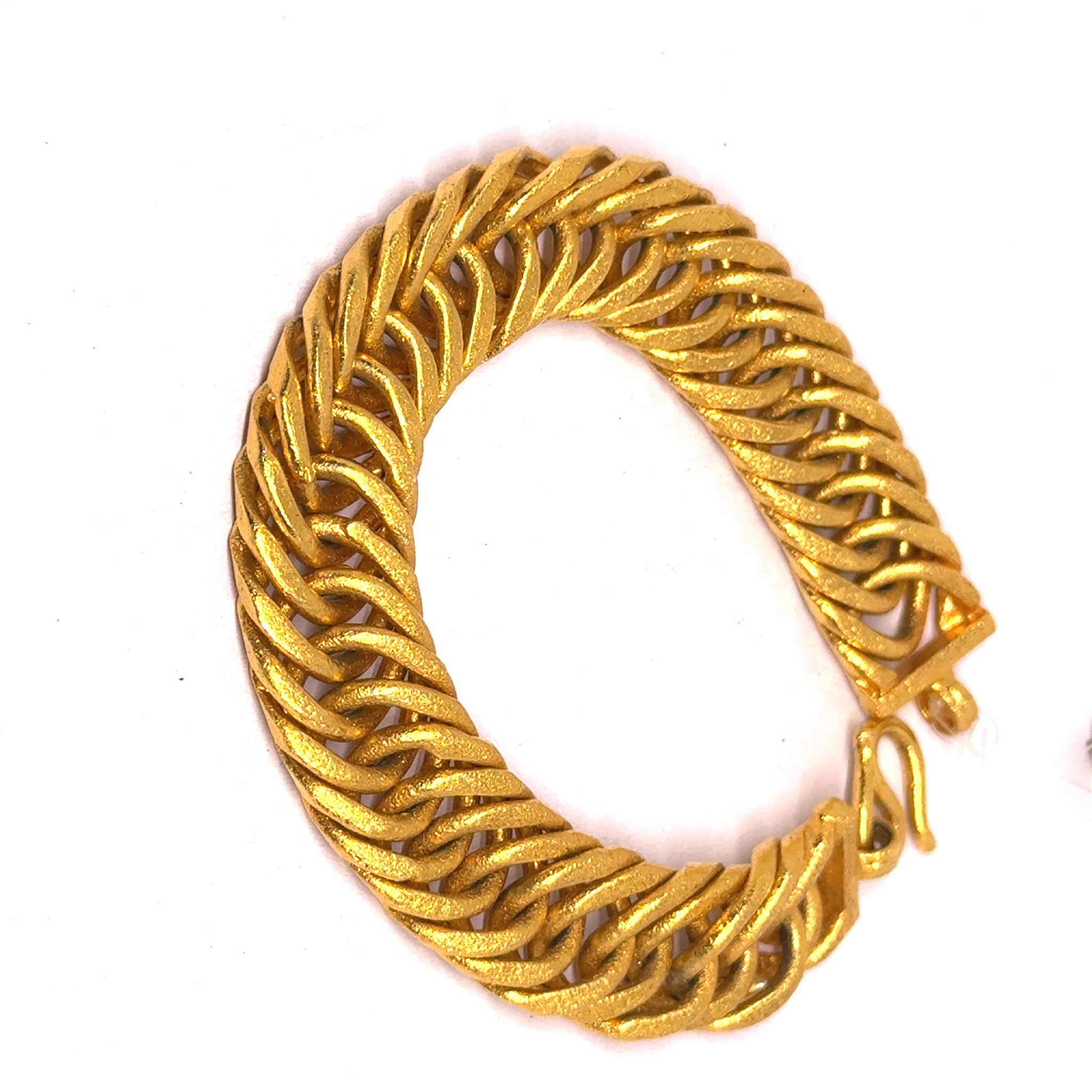 Yellow Gold Plated Rope Bracelet – Twisted Loop Chain in Bold Statement Design